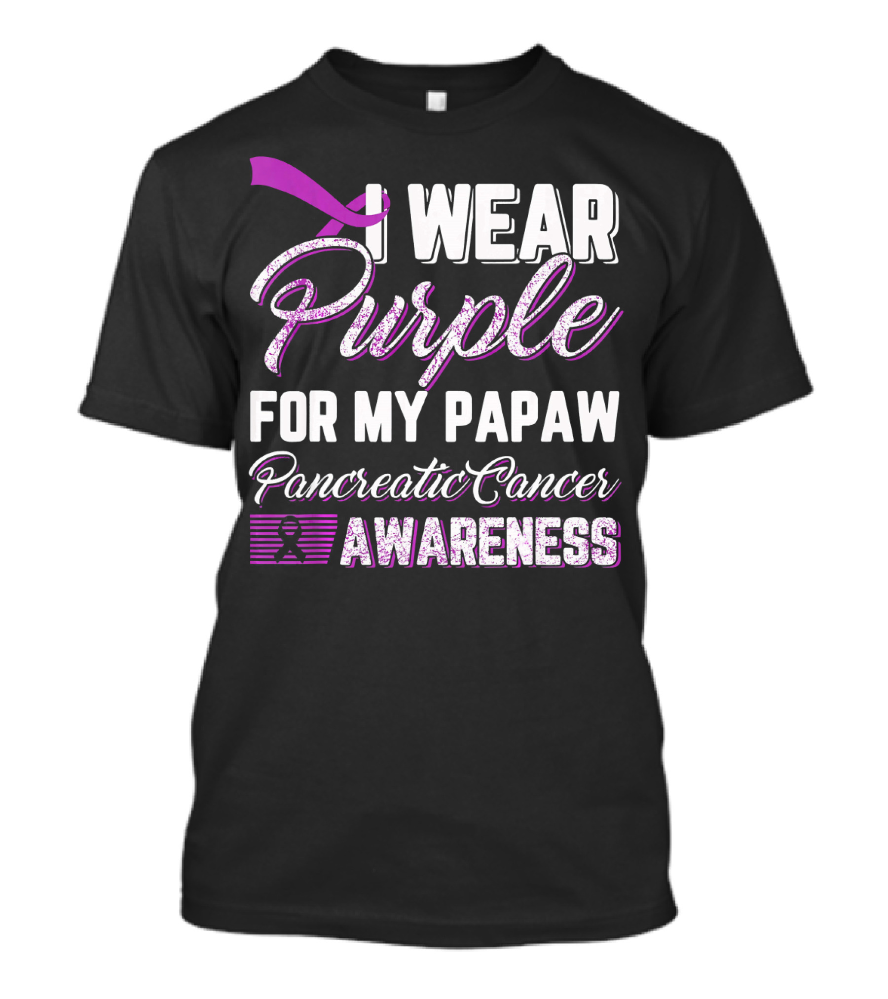I Wear Purple For My Papaw Pancreatic Cancer Awareness T-Shirt