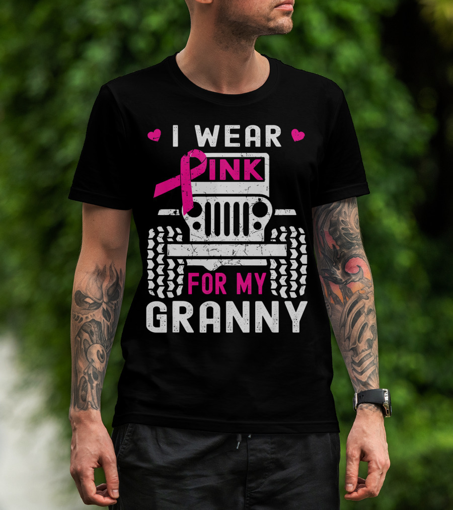 I Wear Pink For My Granny Jeep Breast Cancer Awareness T-Shirt