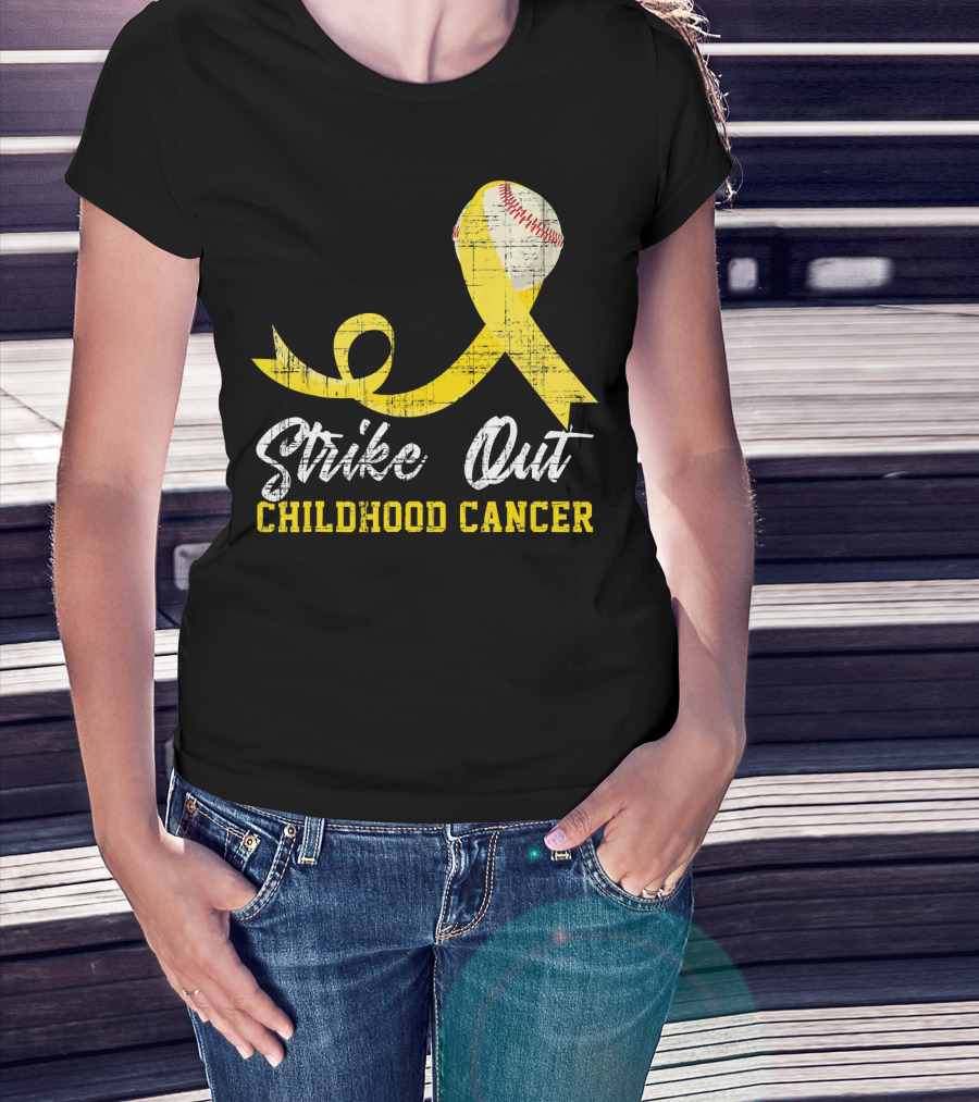 Strike Out Childhood Cancer Baseball Awareness T-Shirt