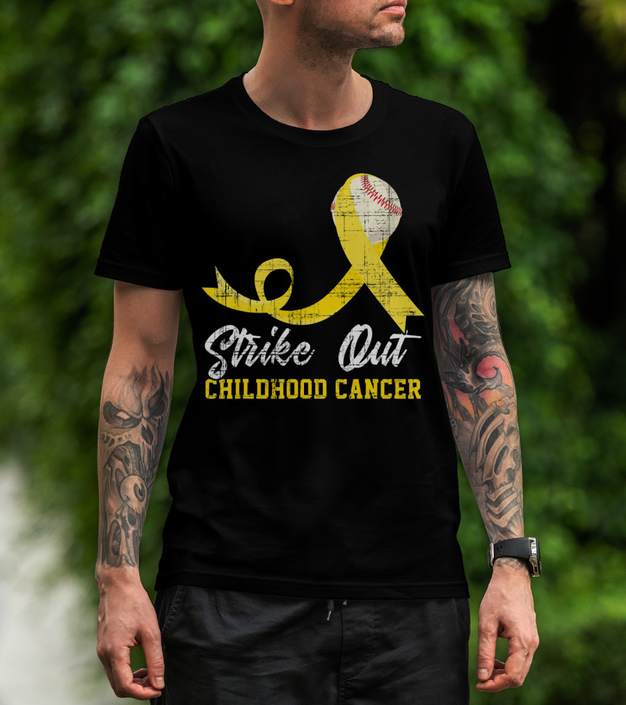 Strike Out Childhood Cancer Baseball Awareness T-Shirt