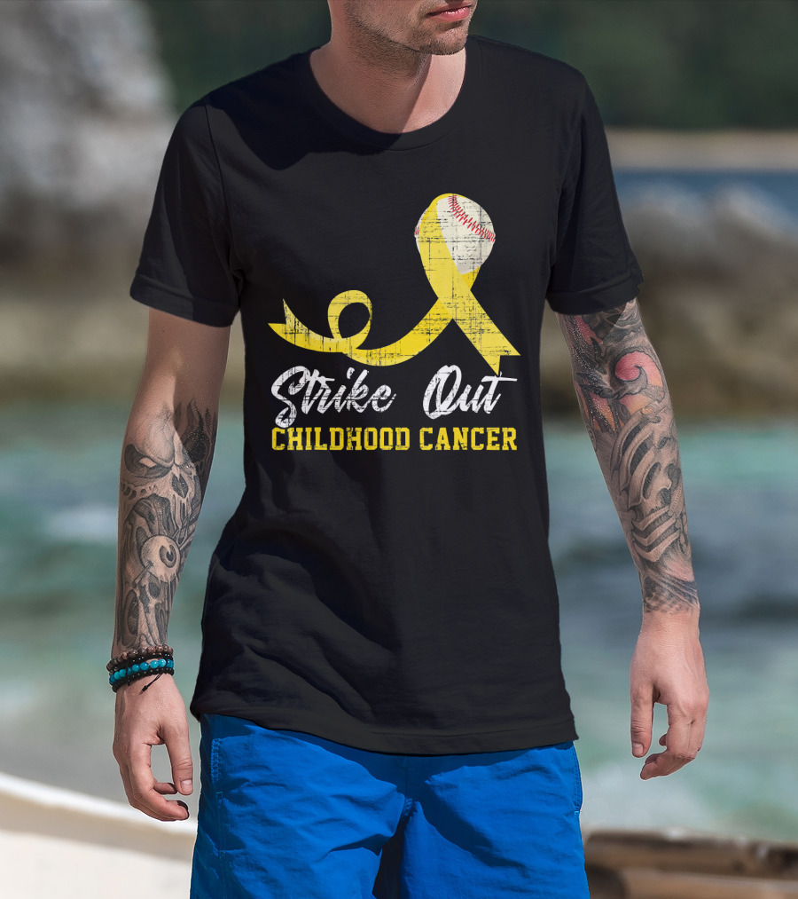 Strike Out Childhood Cancer Baseball Awareness T-Shirt