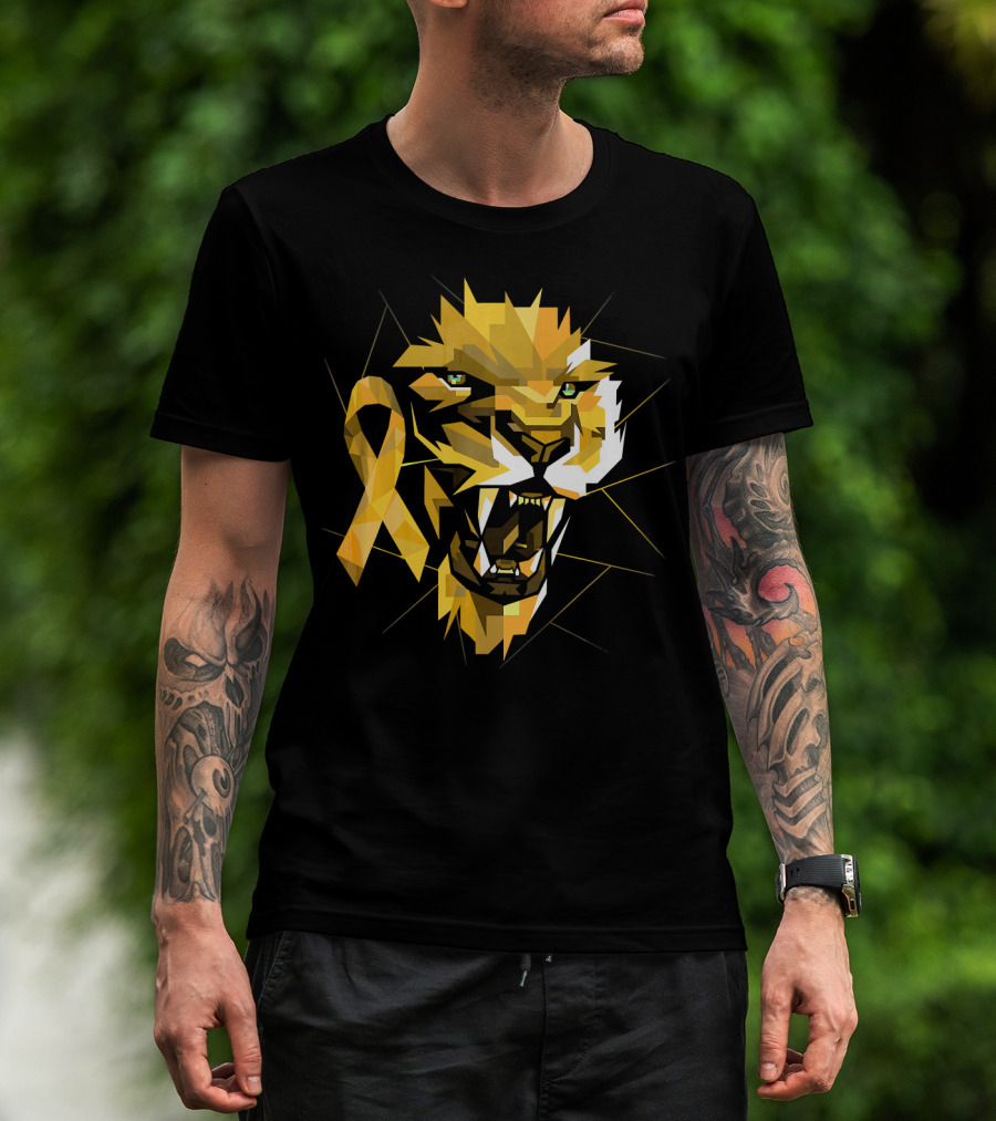 Lion Warrior Childhood Cancer Awareness T-Shirt
