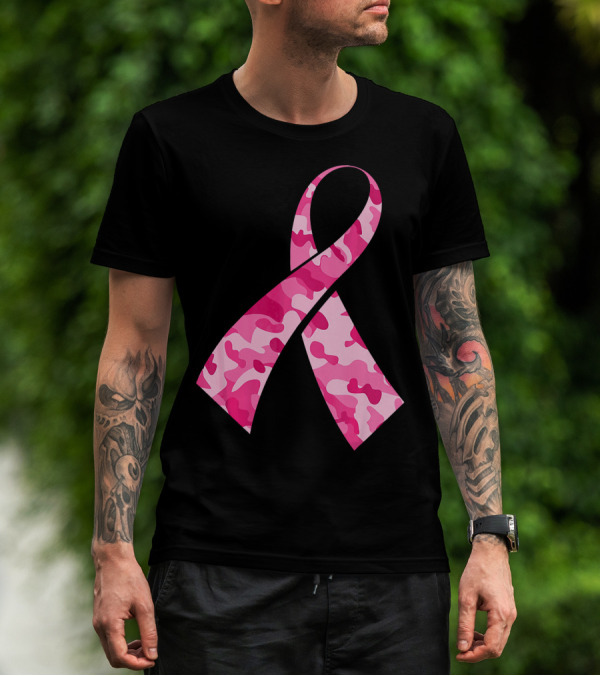 Pink Camouflage Ribbon Breast Cancer Awareness Month T-Shirt