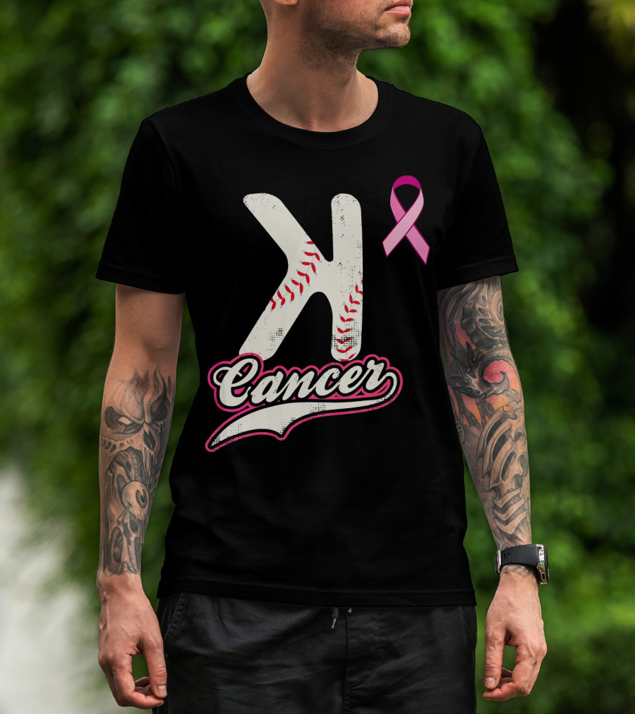 StriKe Out Cancer Baseball Pink Ribbon Support T-Shirt