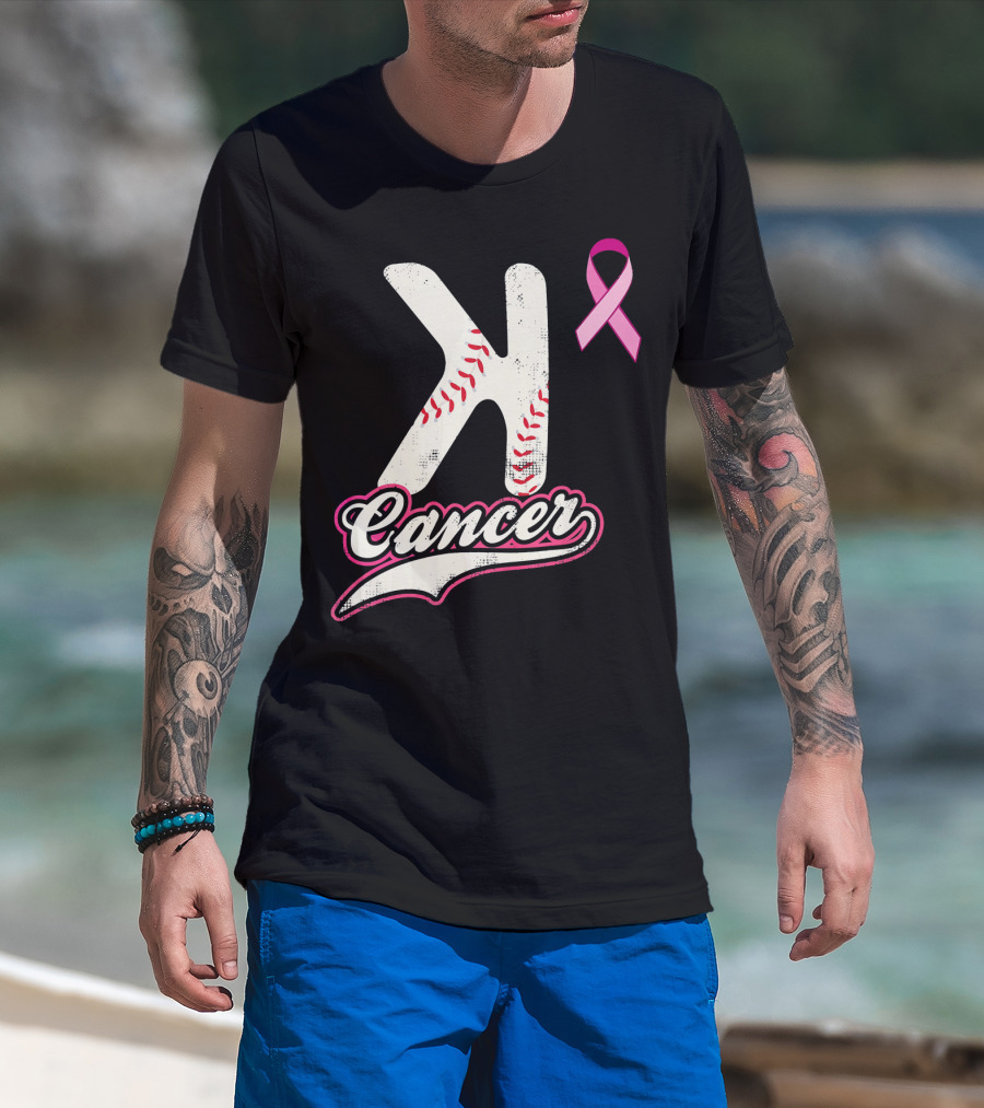 StriKe Out Cancer Baseball Pink Ribbon Support T-Shirt
