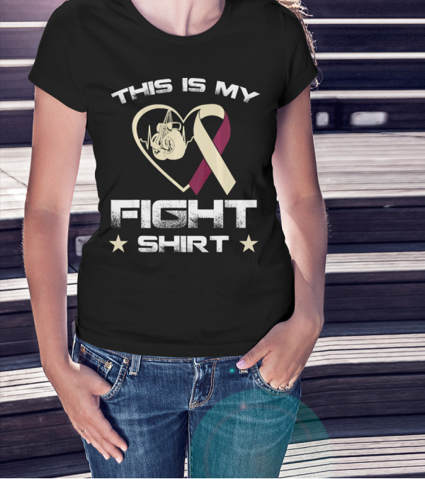 This Is My Fight Shirt Head And Neck Cancer Awareness Heart T-Shirt