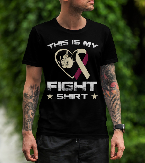 This Is My Fight Shirt Head And Neck Cancer Awareness Heart T-Shirt