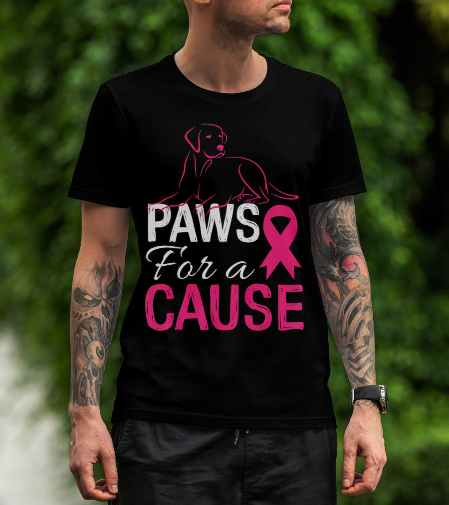 Paws For A Cause Breast Cancer Awareness Pink T-Shirt