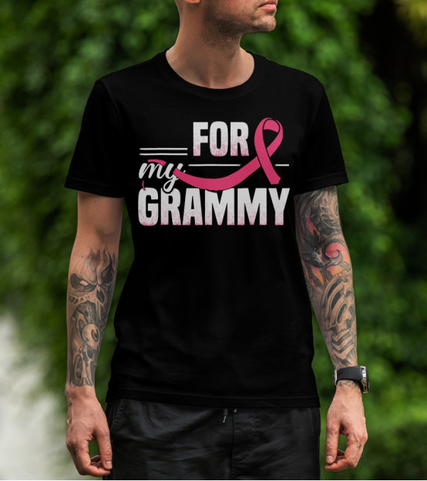 For My Grammy Pink Ribbon Breast Cancer Awareness T-Shirt
