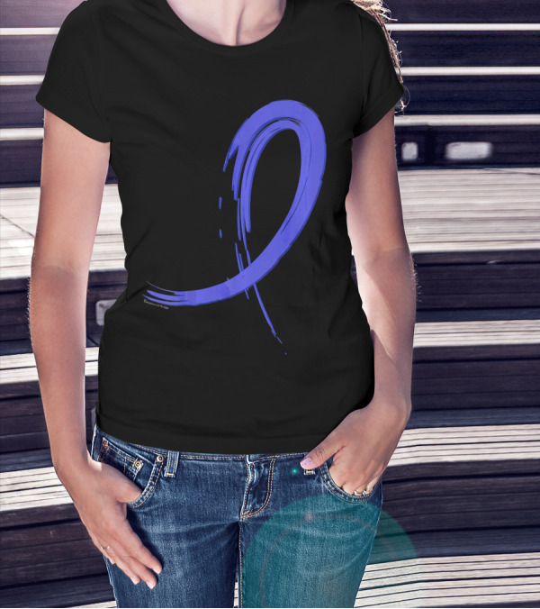 Colon Cancer Blue Graffiti Ribbon Awareness T-Shirt