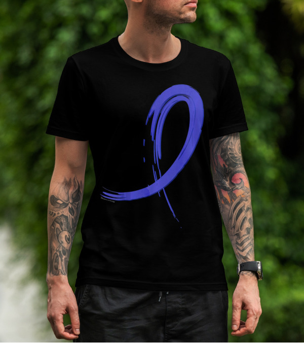 Colon Cancer Blue Graffiti Ribbon Awareness T-Shirt
