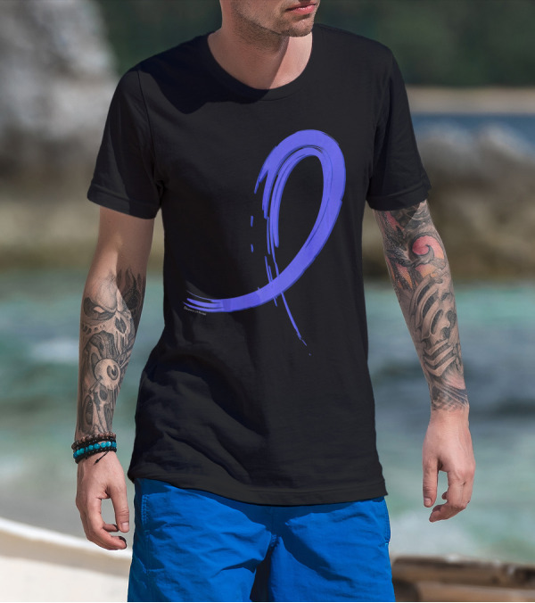 Colon Cancer Blue Graffiti Ribbon Awareness T-Shirt