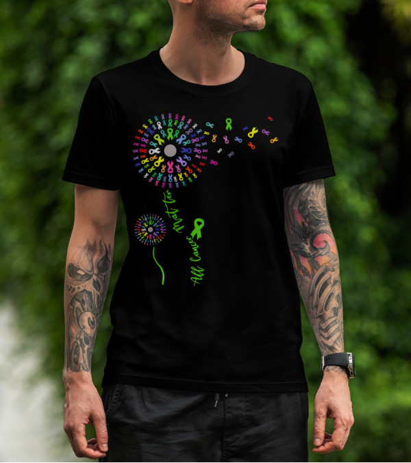 All Cancer Matter Support With Colorful Awareness Ribbon Burst T-Shirt