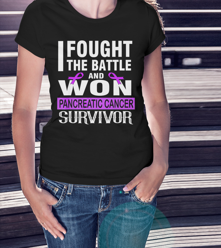 I Fought The Battle And Won Pancreatic Cancer Survivor T-Shirt
