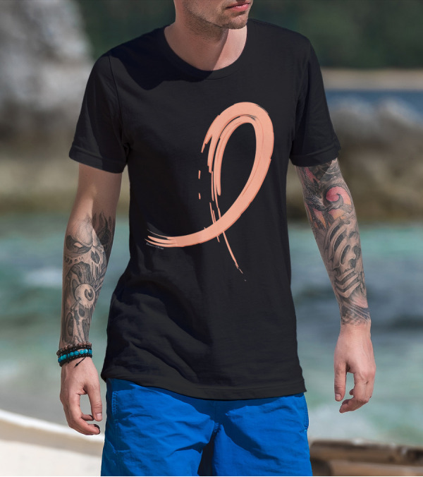 Endometrial Cancer Peach Ribbon Graffiti T-Shirt