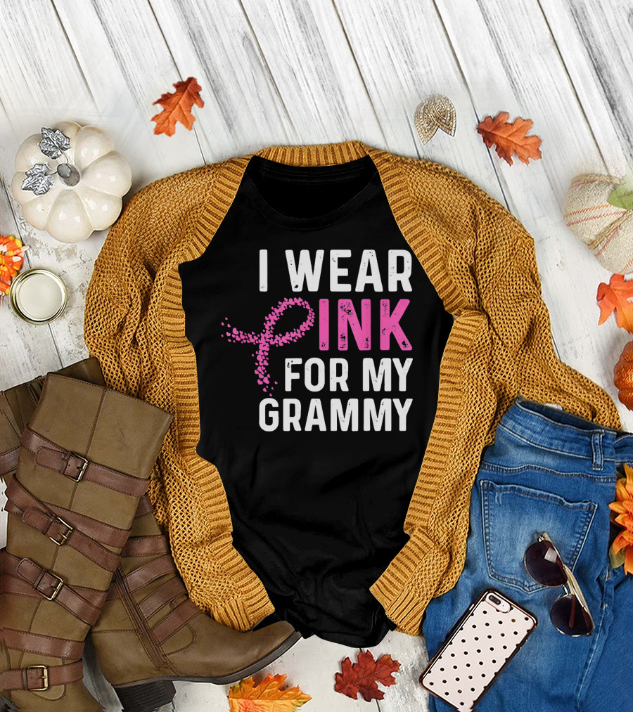 I Wear Pink for My Grammy Breast Cancer Awareness T-Shirt