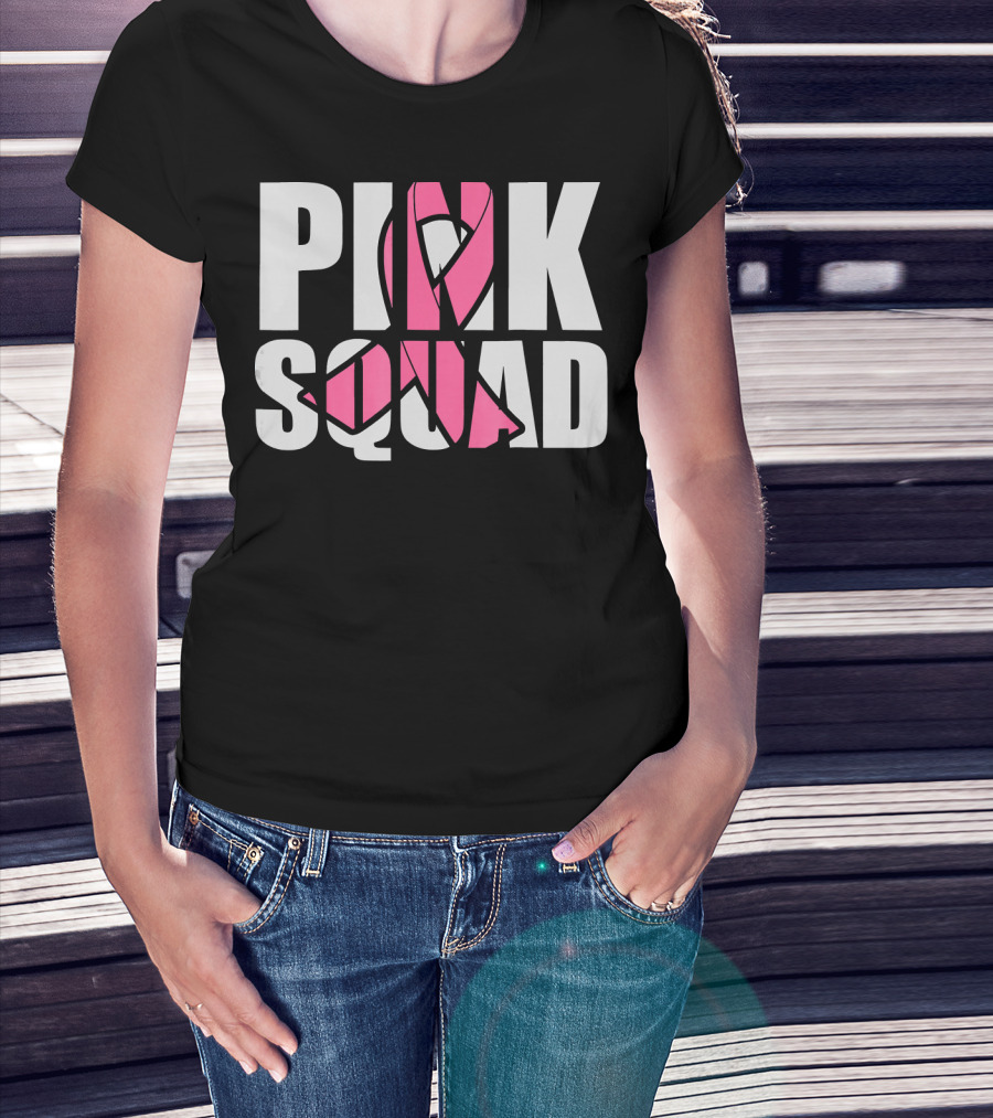 PINK SQUAD Breast Cancer Awareness T-Shirt