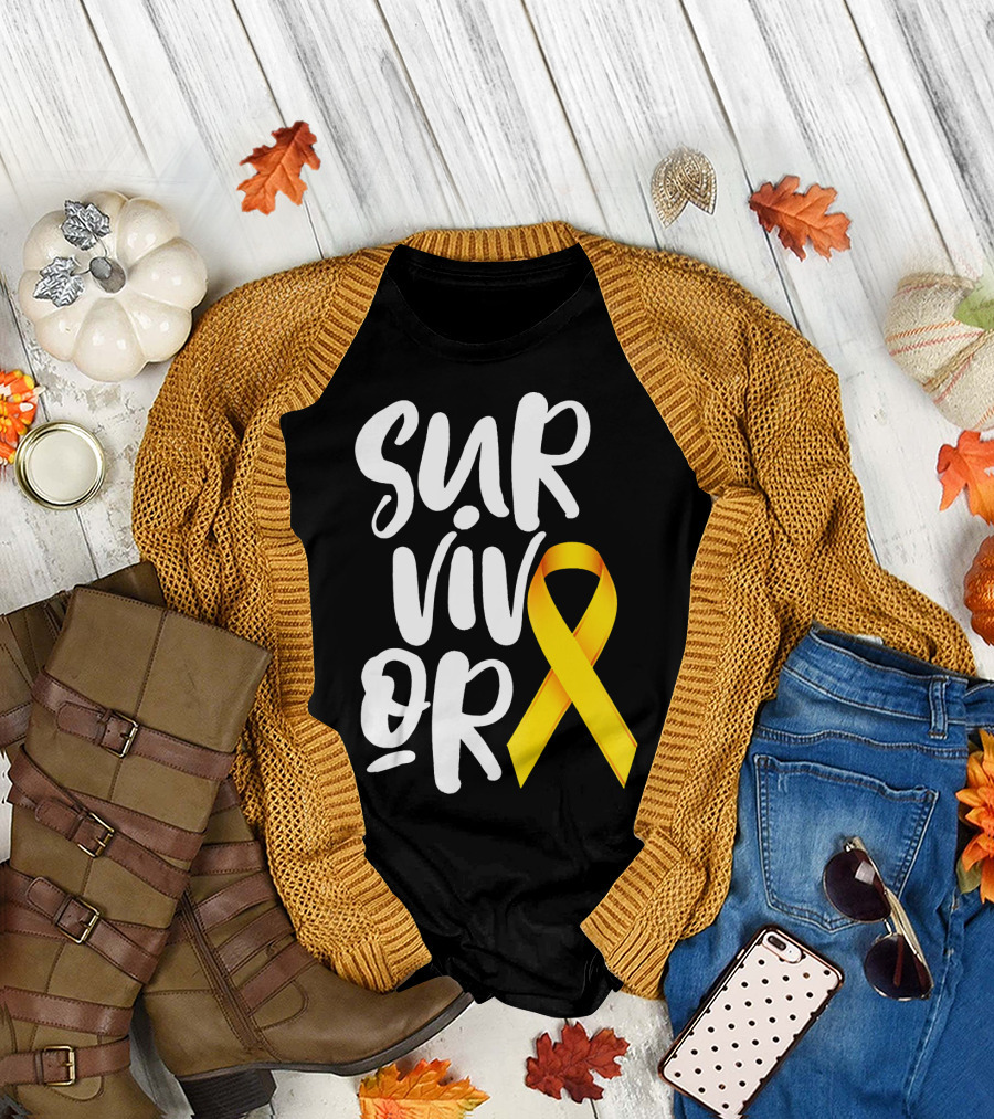 Sarcoma Bone Cancer Survivor Yellow T-Shirt