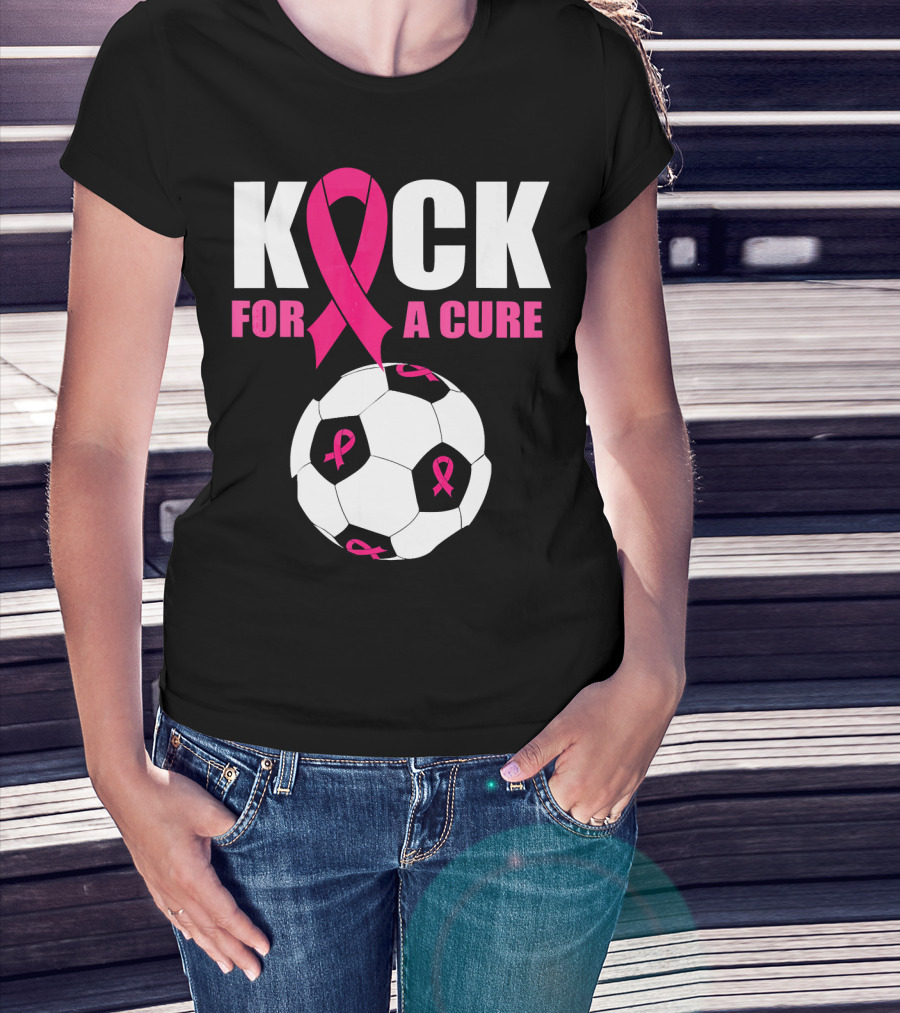 Kick For A Cure Soccer Ball Pink T-Shirt