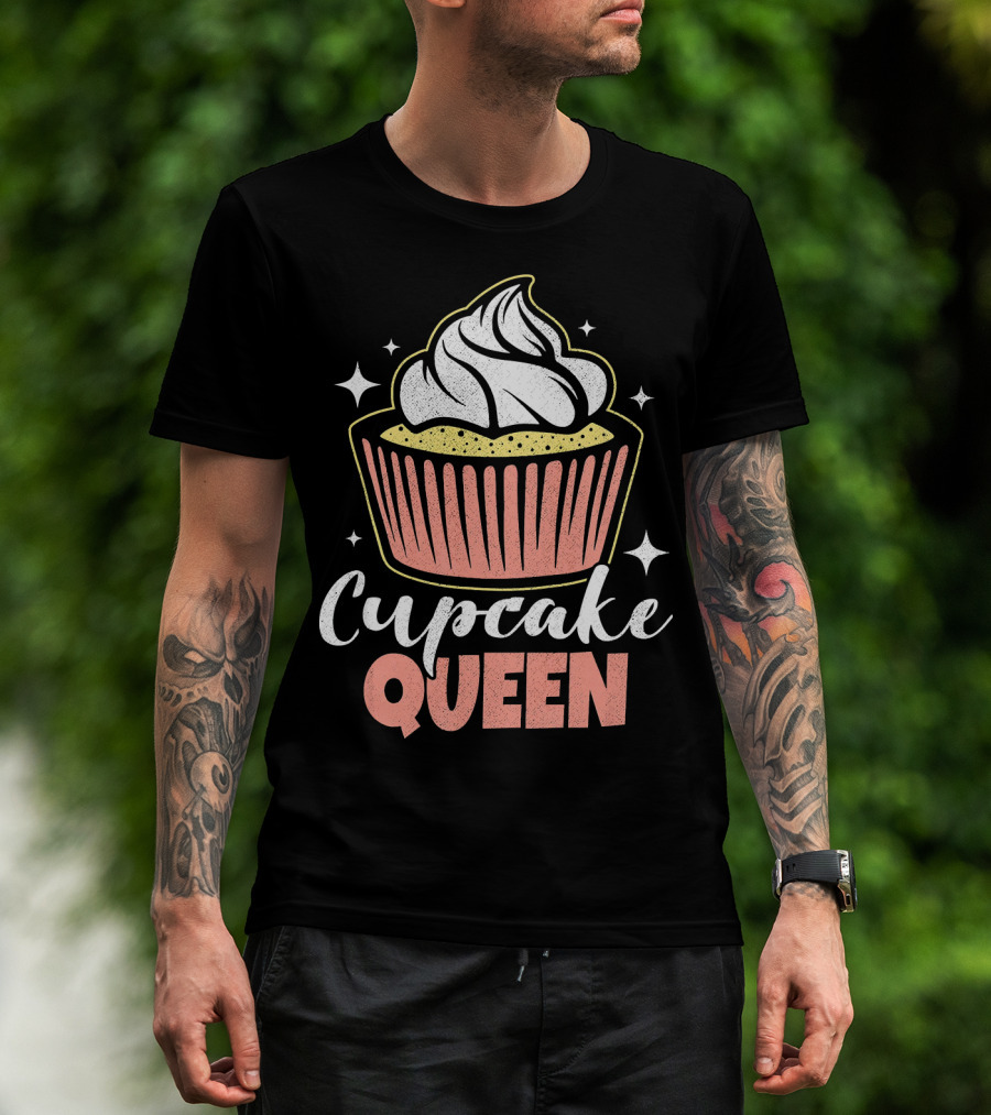 Cupcake Queen Vintage Fun Baking Food T-Shirt