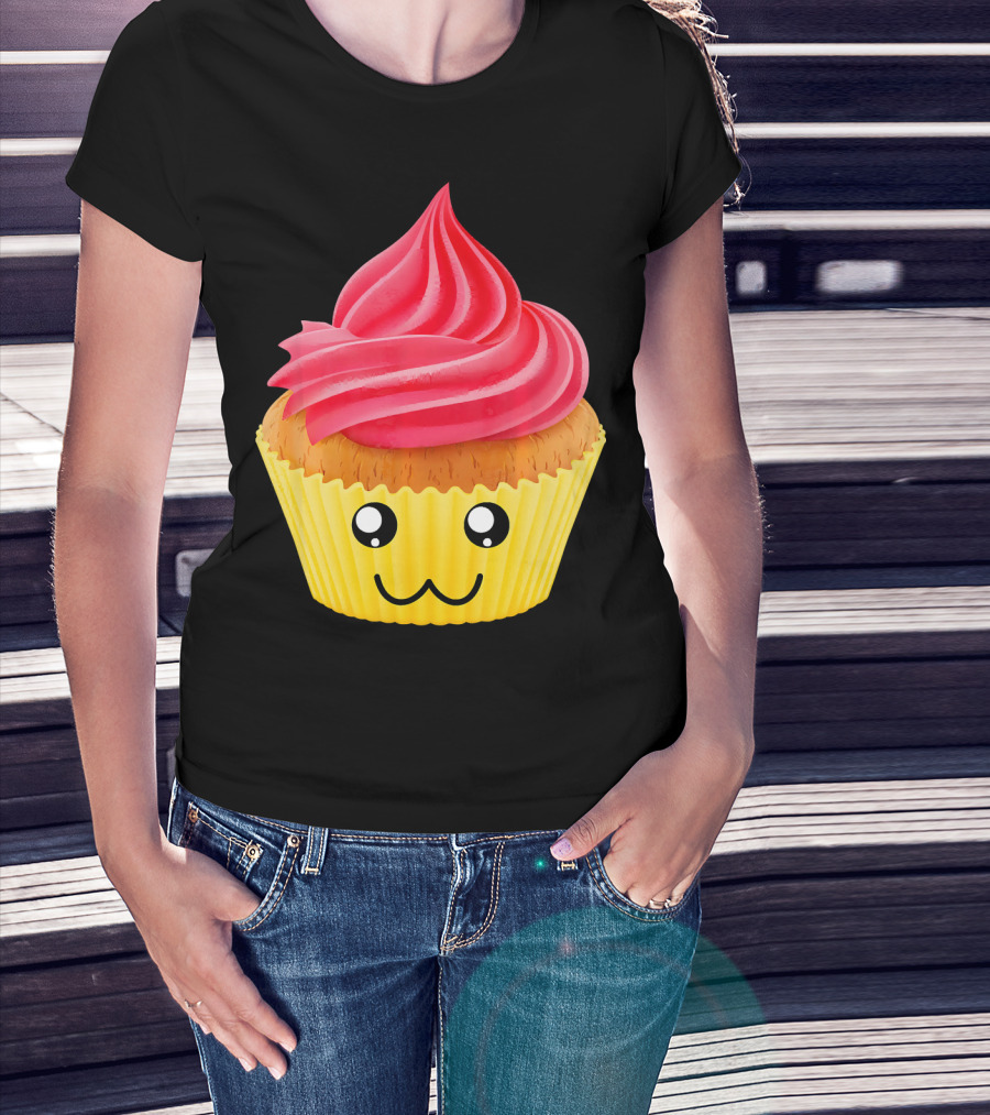 Kawaii Cupcake Lover Cute Muffin Face T-Shirt