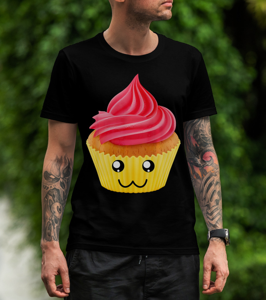 Kawaii Cupcake Lover Cute Muffin Face T-Shirt