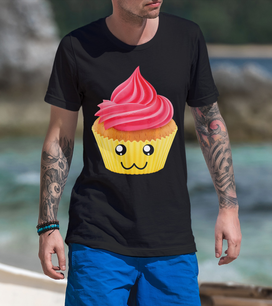 Kawaii Cupcake Lover Cute Muffin Face T-Shirt