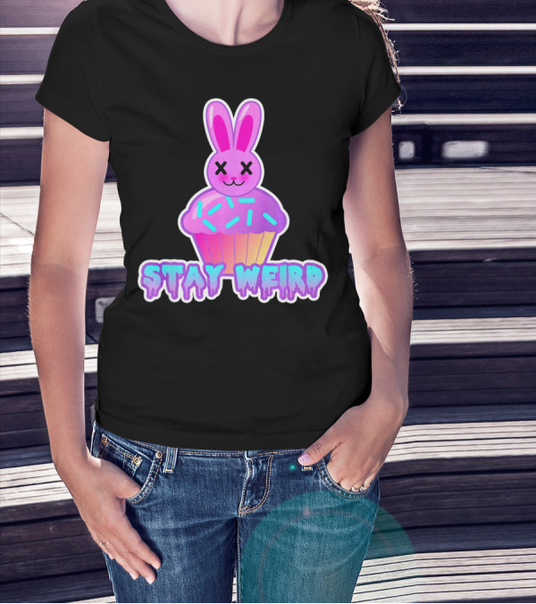 Stay Weird Pastel Goth Doom Bunny Cupcake T-Shirt