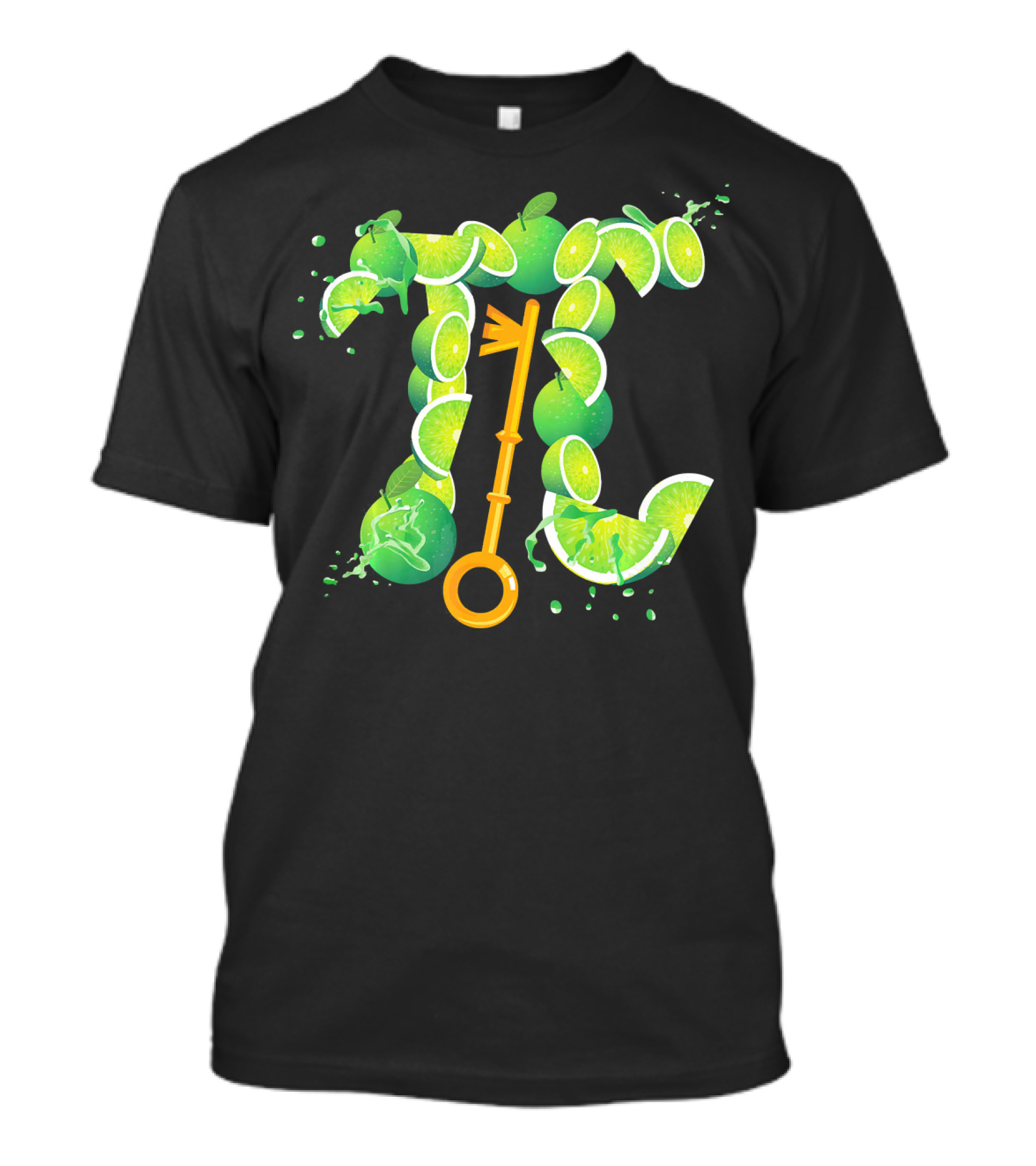 Key Lime Pi Day Pun Science Marc Key Lime Slices And Math T-Shirt