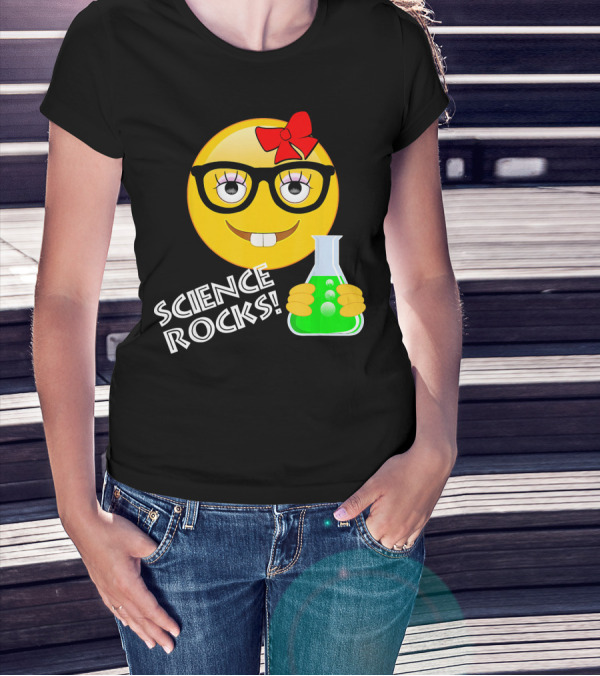 Science Rocks Emoji Chemistry Girl T-Shirt