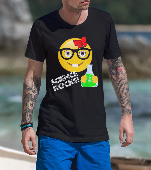 Science Rocks Emoji Chemistry Girl T-Shirt