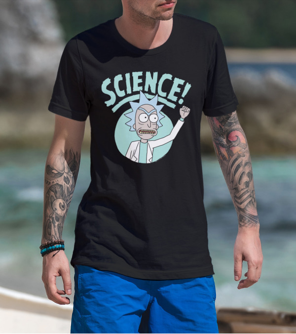 Rick And Morty Science Punch Fist Raised T-Shirt