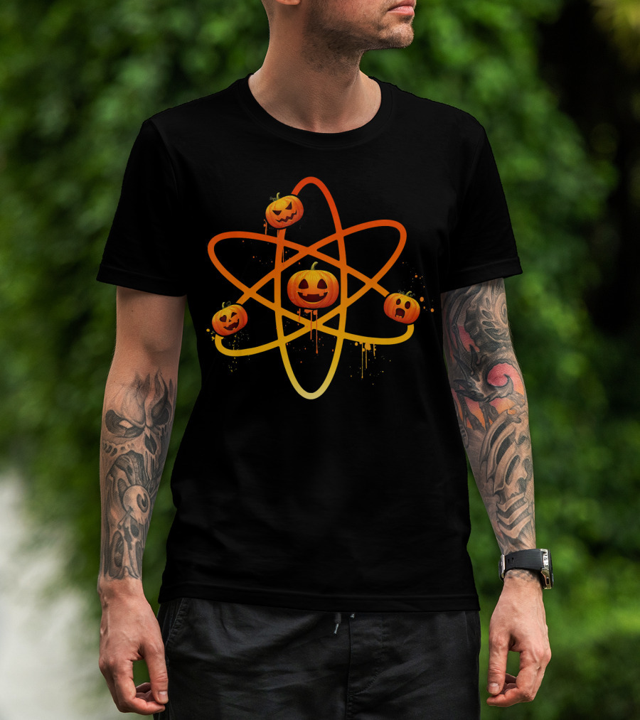 Halloween Night Funny Pumpkin Atom Smiles T-Shirt