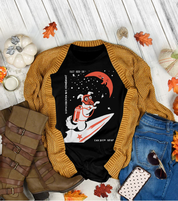Laika Soviet Space Dog Retro Borisovskiy FUS Kombinat GOST SNK BSSR T-Shirt