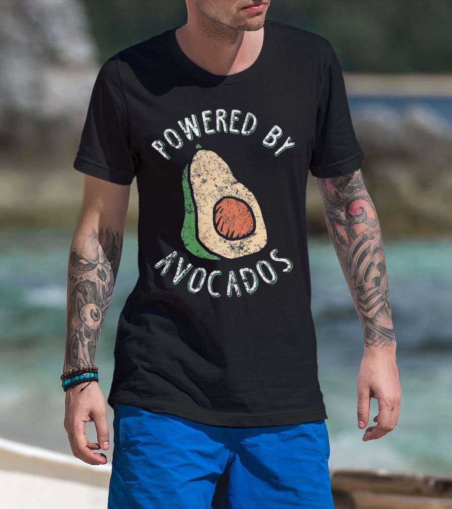 Powered By Avocados Cute Guacamole Lover Cinco De T-Shirt