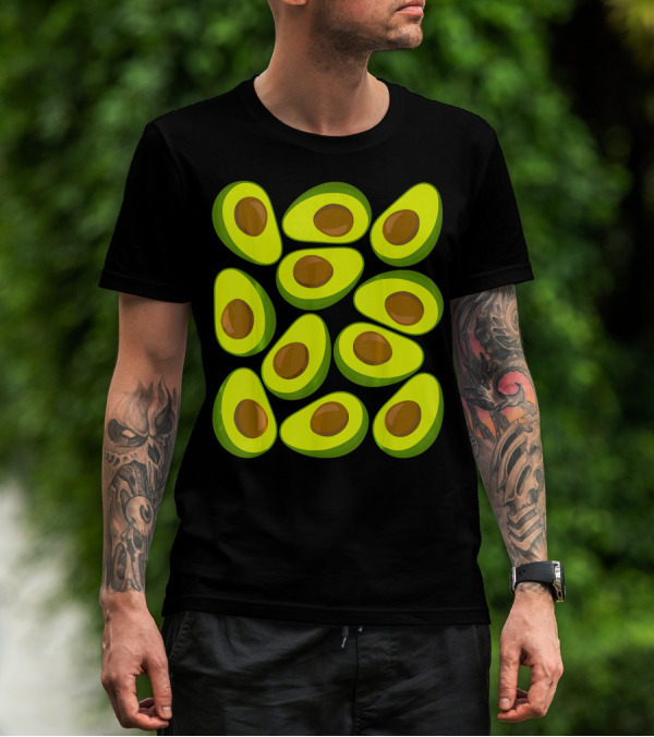 Avocado Pattern Funny Costume Holy Guaca T-Shirt