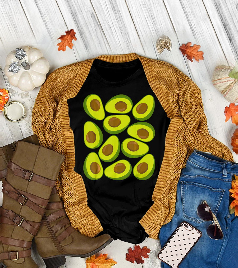 Avocado Pattern Funny Costume Holy Guaca T-Shirt