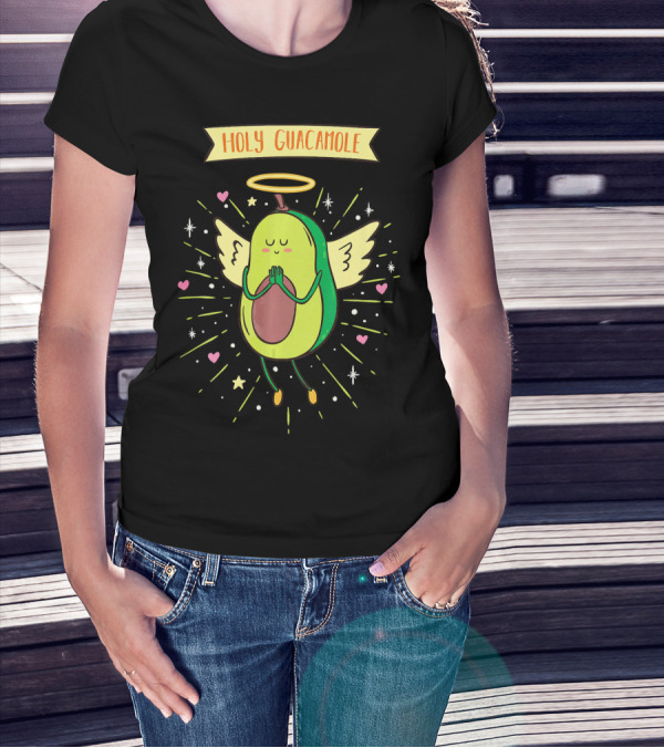 Holy Guacamole Avocado Angel With Wings And Halo T-Shirt