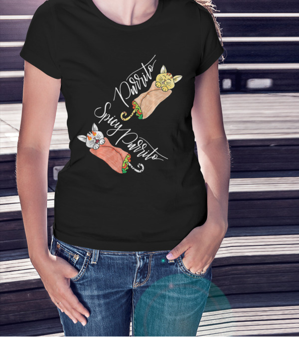 Purrito Spicy Purrito Funny Kitty Cat Burrito T-Shirt