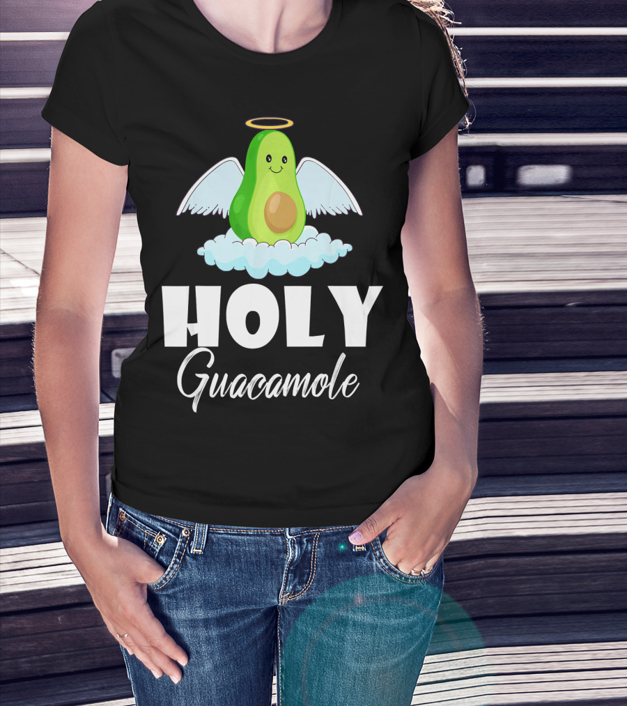 Holy Guacamole Avocado With Angel Wings And Halo T-Shirt
