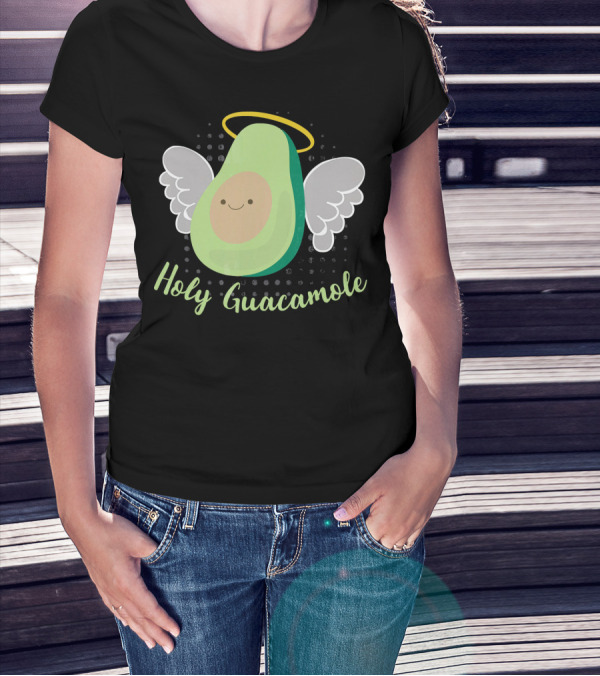 Holy Guacamole Avocado With Halo And Angel Wings T-Shirt