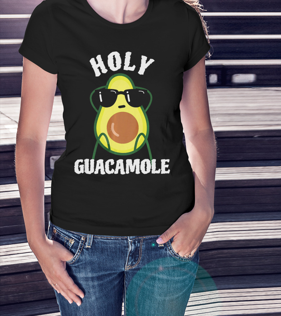 HOLY GUACAMOLE Funny Avocado With Sunglasses T-Shirt