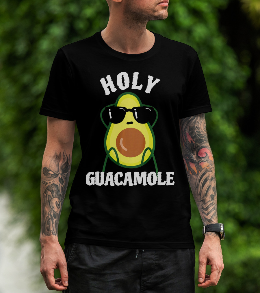 HOLY GUACAMOLE Funny Avocado With Sunglasses T-Shirt