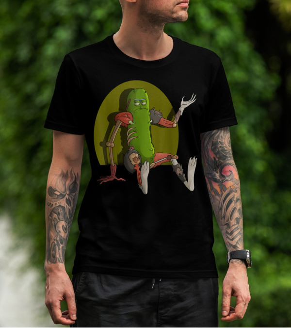 Mademark X Rick And Morty Pickle Rick Sitting Pose T-Shirt