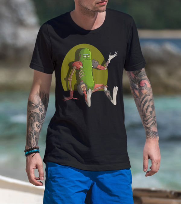 Mademark X Rick And Morty Pickle Rick Sitting Pose T-Shirt