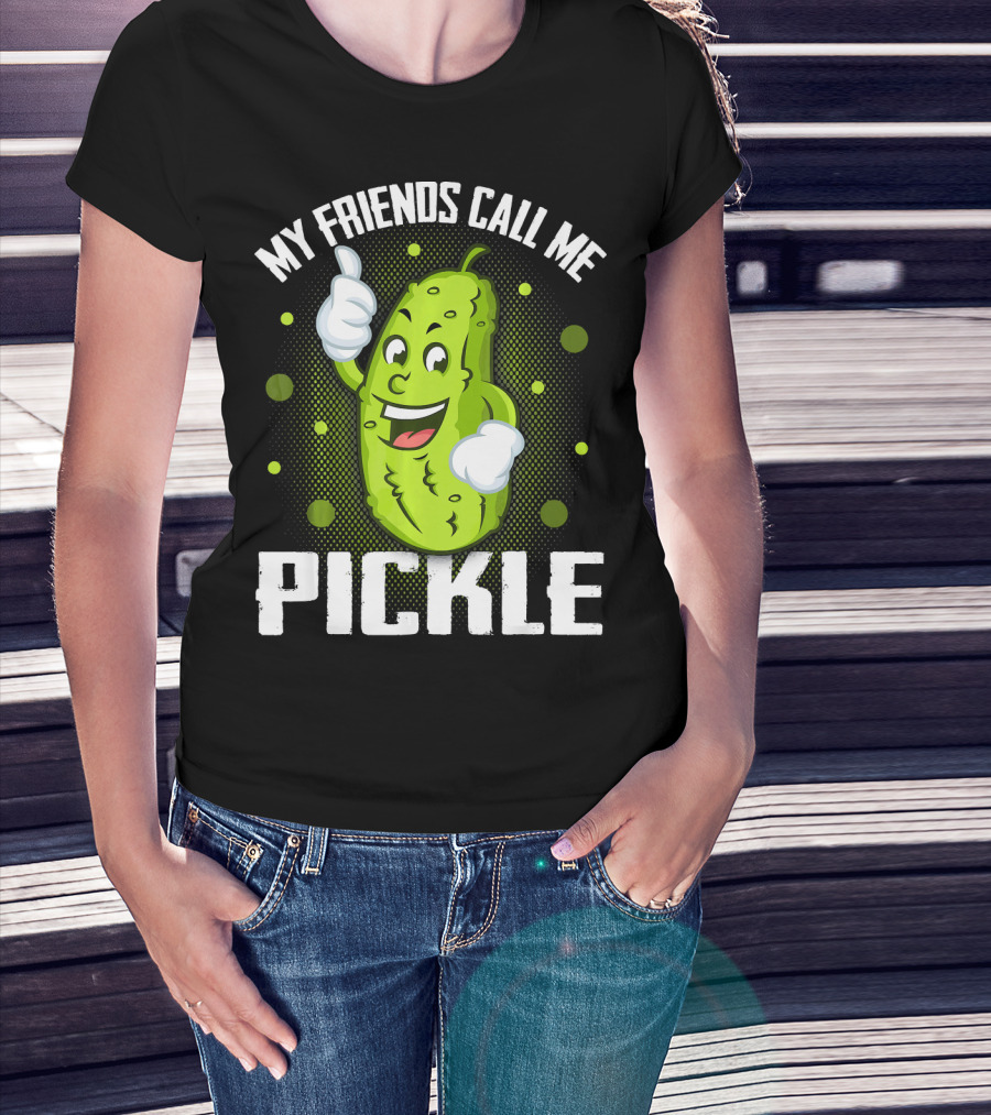 My Friends Call Me Pickle Cartoon Character With Thumbs Up T-Shirt