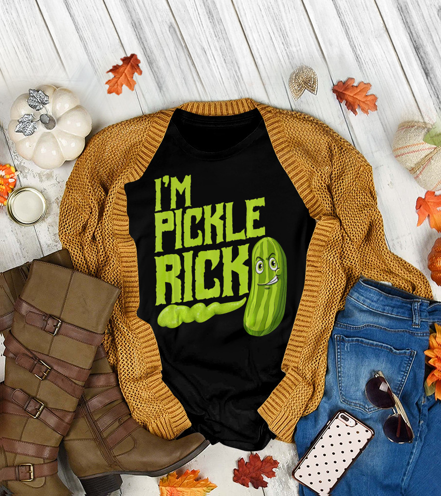 I'M PICKLE RICK Green Pickle Face T-Shirt
