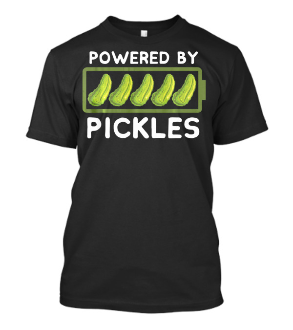 Powered By Pickles Pickle Battery T-Shirt