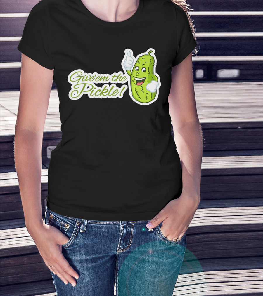 Give'em The Pickle Thumbs Up Cartoon Character T-Shirt