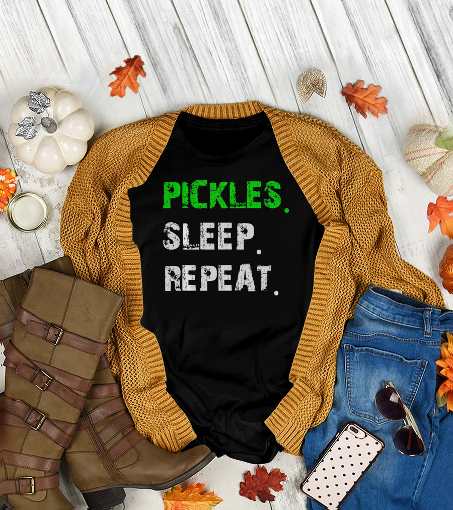 Pickles Sleep Repeat Funny Pickle Lover T-Shirt